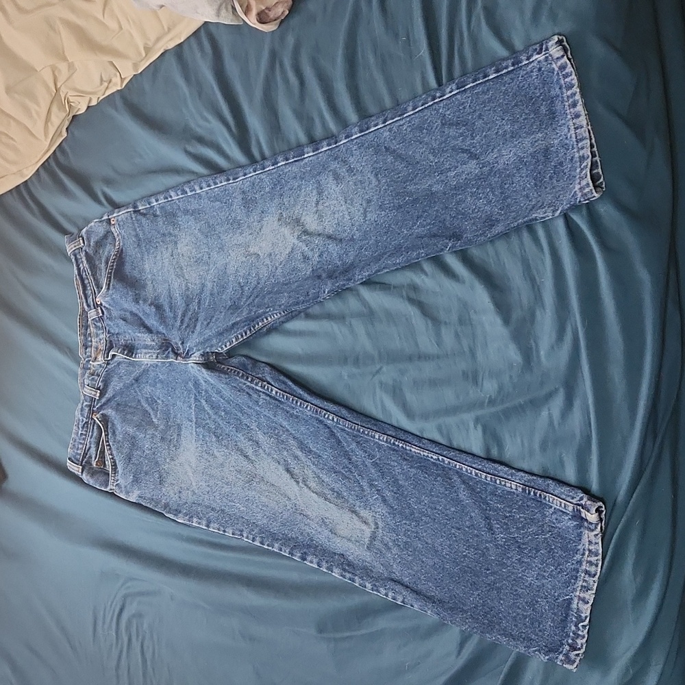 Levi's 619 Blue Fade Baggy Straight Leg Jeans Vintage 1982 Orange Tab